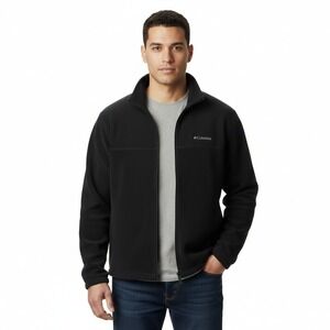 Columbia Full Zip Fleece Jacket Black Mens‎ XL Outdoor Adventure